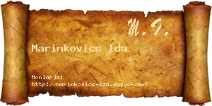 Marinkovics Ida névjegykártya